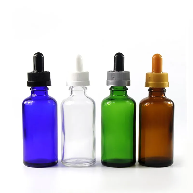 Dropper bottles of different colors