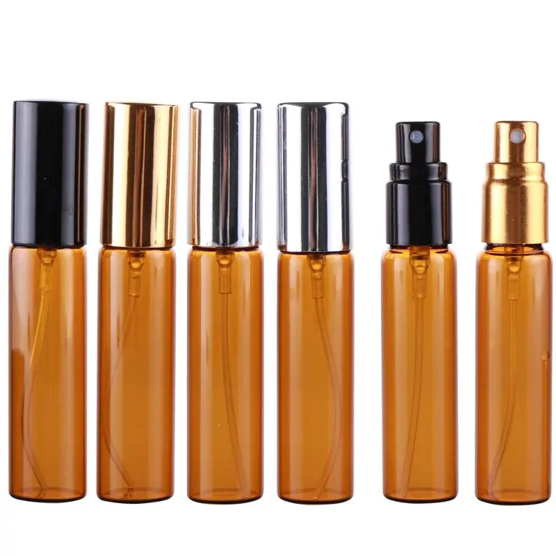 Amber perfume sample spray bottle