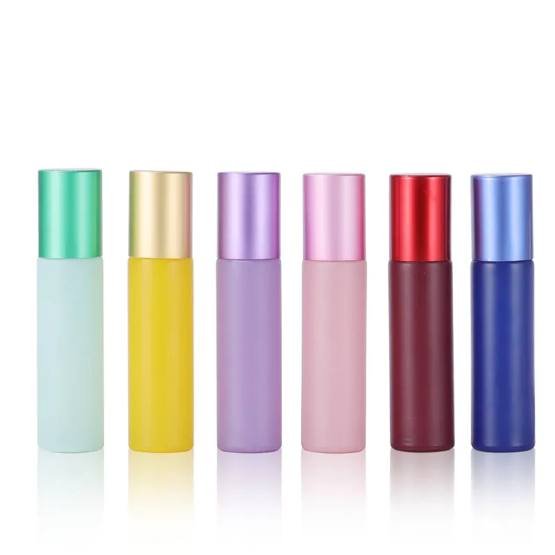 Spray painted single color opaque roll on bottle