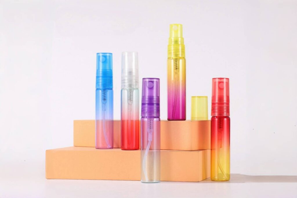 1ml 2ml 3ml 5ml Transparent Perfume Sample Bottle with White Black Transparent Spray Cover