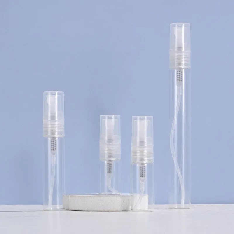 2ml3ml5ml transparent perfume sample bottle white/black/transparent spray cover