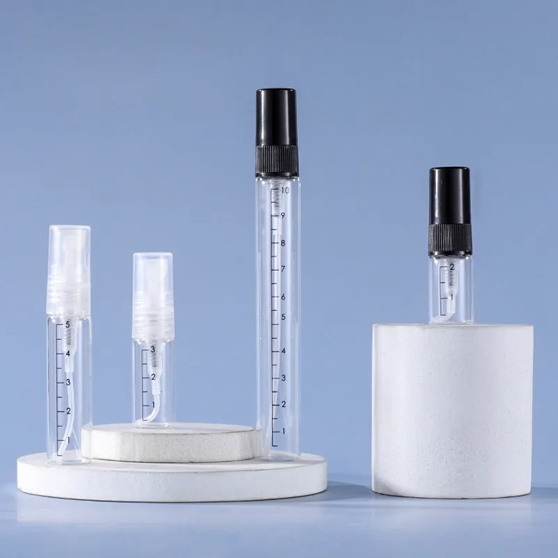 Graduated 2ml/3ml/5ml/30ml spray bottle perfume transparent subpackage glass bottle