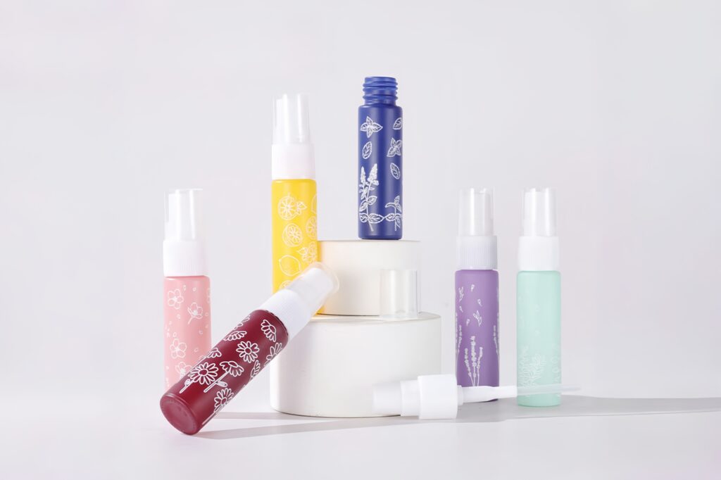 10ml Spray Bottle Macaron Printed Perfume Sub Bottle Color Thickened Glass Body(customizable)