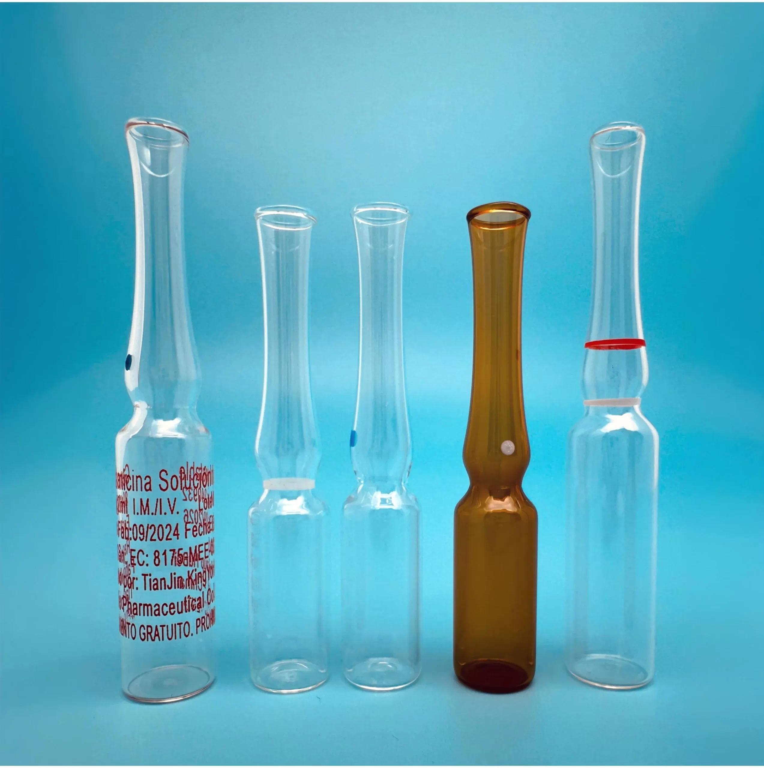 funnel-neck glass ampoules