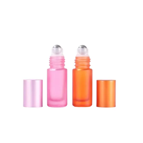 5ml Rainbow-colored Frosted Roll-on Bottle