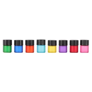 1ml frosted rainbow-colored glass sample bottles