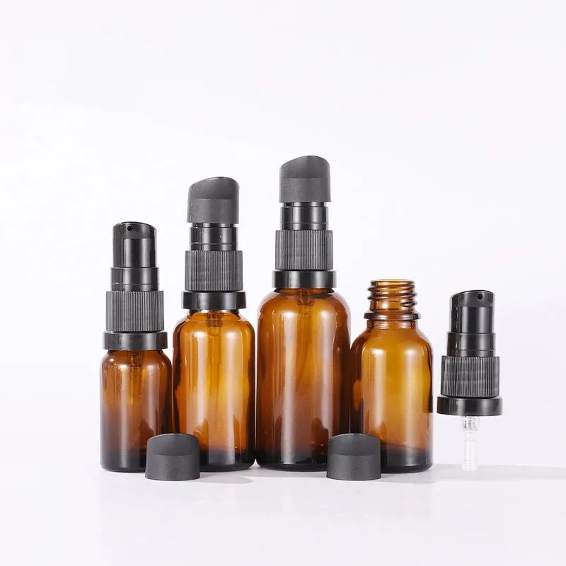 Refillable Amber Glass Pump Bottle