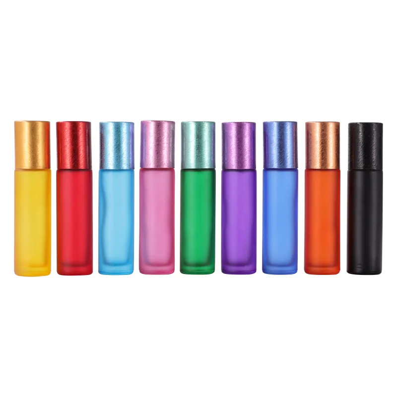 10ml Matte Glass Roller Bottle with Brushed Lid