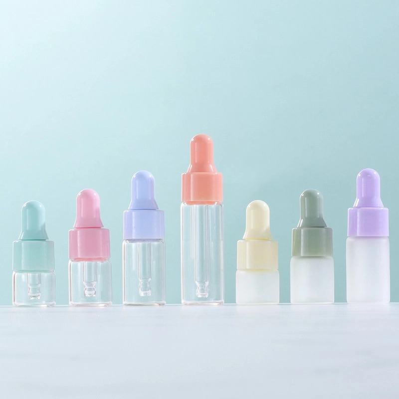 Smooth-rimmed Color-capped Small Glass Dropper Bottles