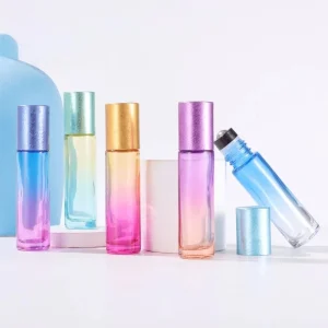 10ml Brushed Cap Dual-color Gradient Glass Rollerball Bottle