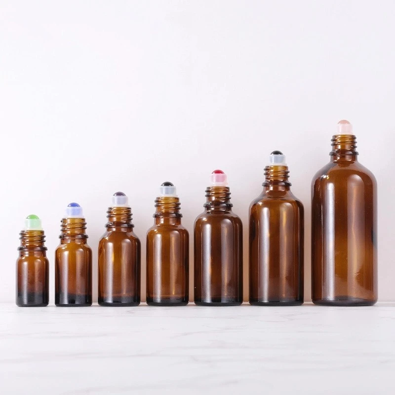 Multi-colored Roller Ball Glass Dispensing Bottles