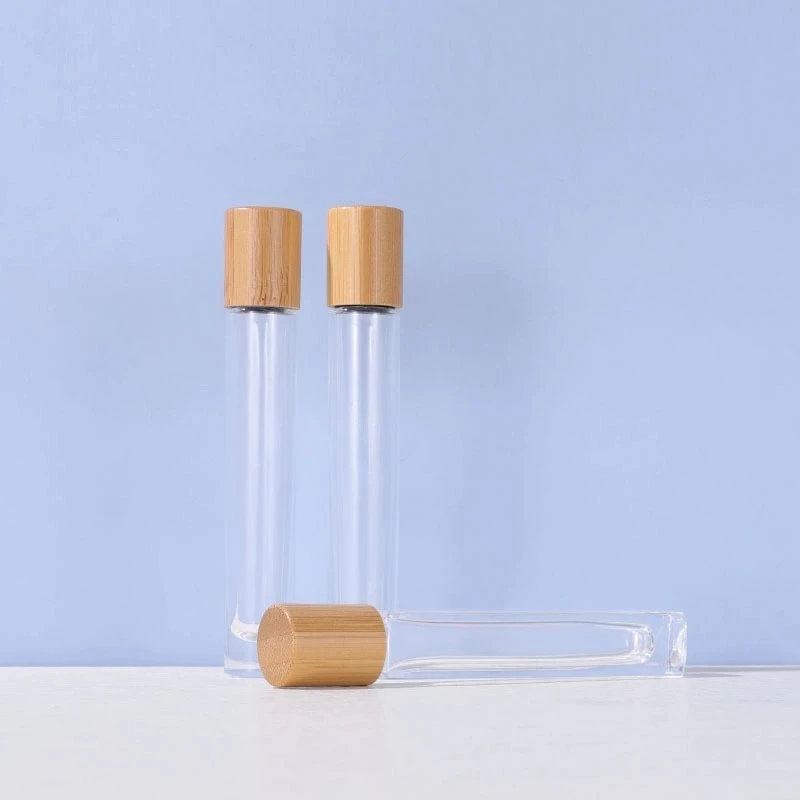 10ml Eco-friendly Bamboo Cap Thick Bottom Square Roller Bottle