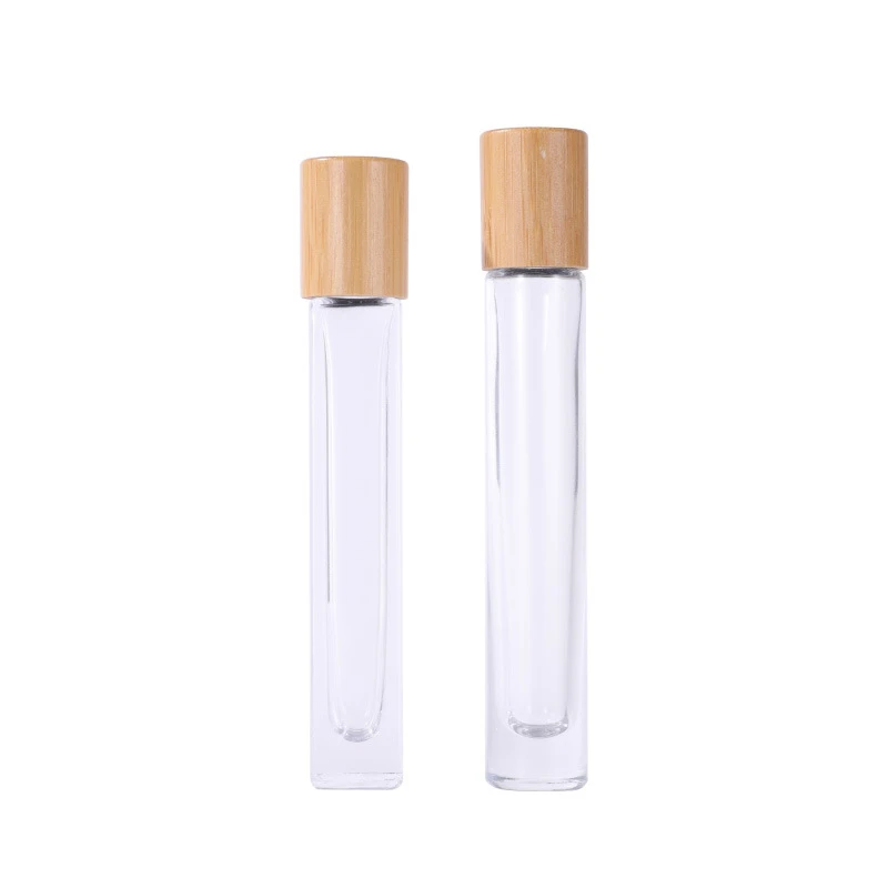 10ml Eco-friendly Bamboo Cap Thick Bottom Square Roller Bottle