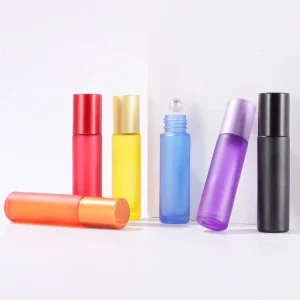 10ml Colored Frosted Glass Rollerball Bottle