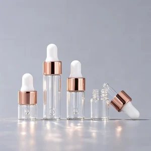 1ml2ml3ml5ml Rose Gold Ring Clear Glass Dropper Bottle