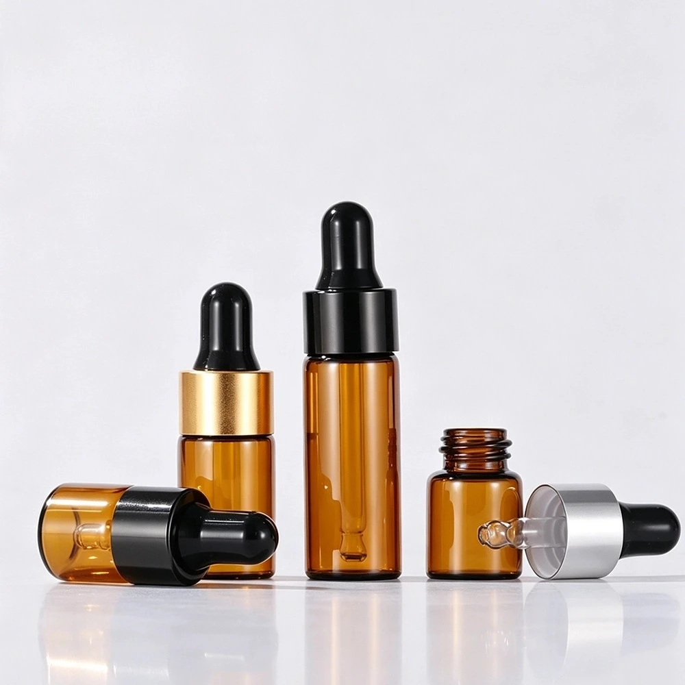 1ml2ml3ml5ml Anodized Aluminum Ring Glass Dropper Bottle