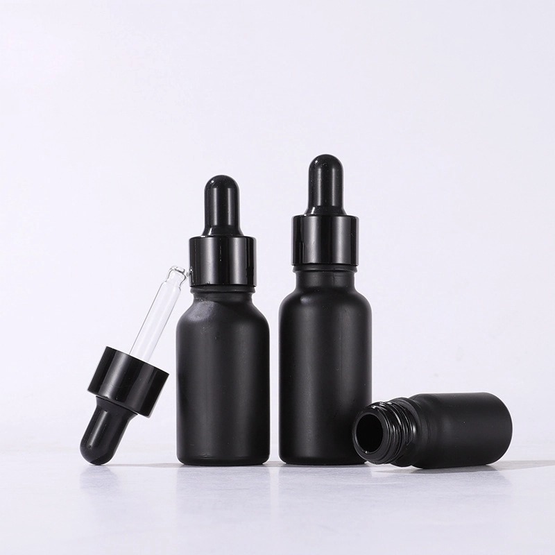 Matte Black Frosted Glass Dropper Bottle Matte Black Frosted Glass Dropper Bottle