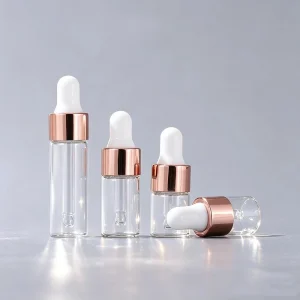 1ml2ml3ml5ml Rose Gold Ring Clear Glass Dropper Bottle