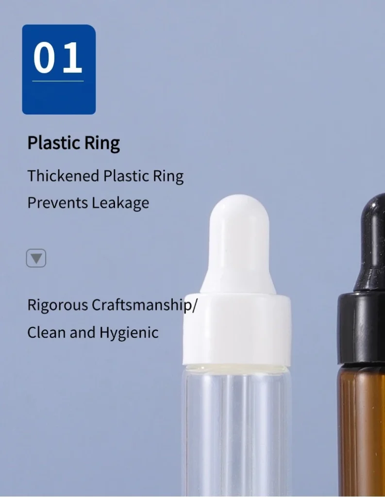 1ml2ml3ml5ml Smooth Ring Sample Glass Dropper Bottle