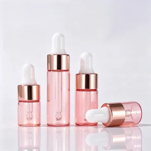 1ml2ml3ml5ml Transparent cherry blossom pink glass dropper bottle